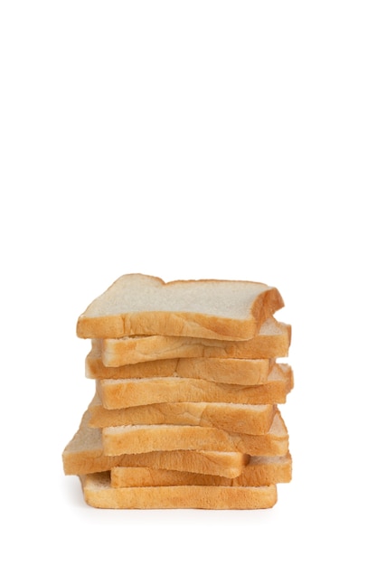 Wit brood geïsoleerd op een witte achtergrond.