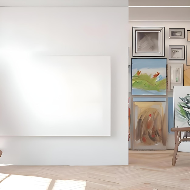 wit canvasmodel op kamer
