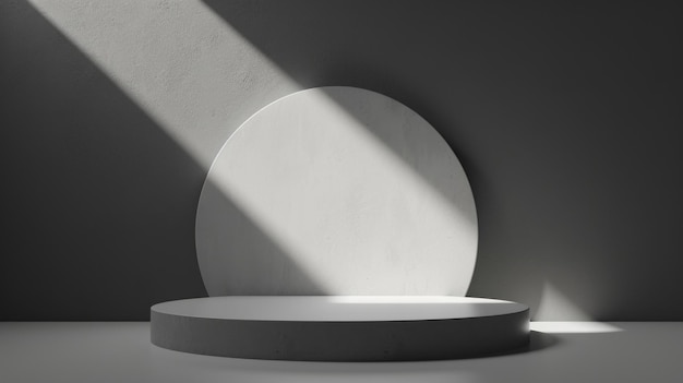 Wit cirkelvormig object op tafel Eenvoudige en informatieve afbeelding