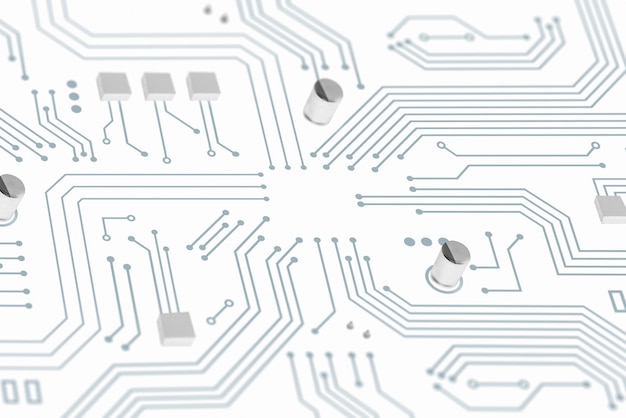 Wit elektronisch printplaatdetail met CPU-ruimte in het midden