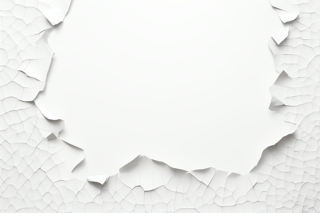 Wit gescheurd papier gescheurd van de bovenkant fotorealistische hoogwaardige geïsoleerde witte achtergrond