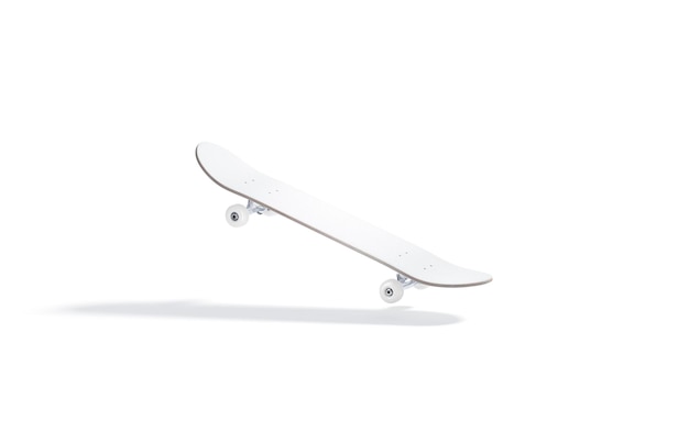 Wit houten skateboardmodel Dek met wielen en schroef voor mock-up voor sprongtrucs