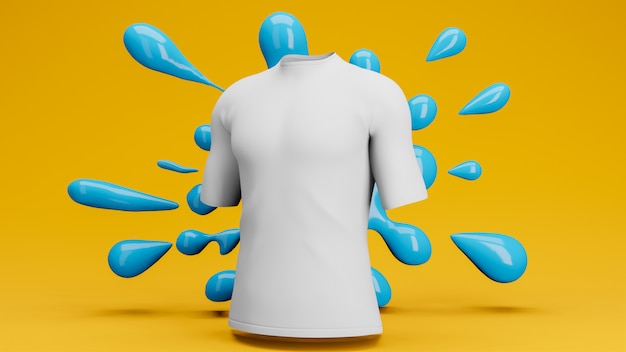 Wit leeg t-shirtmodel met plons, het 3D teruggeven