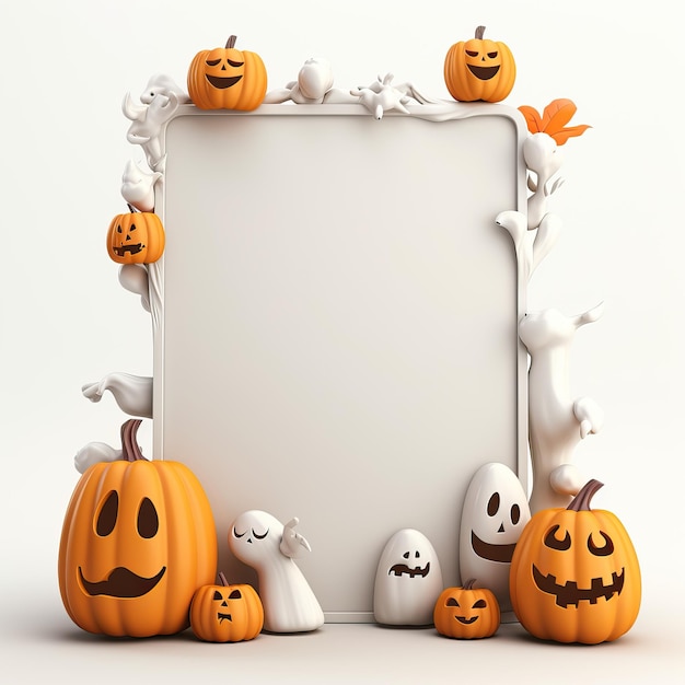 Wit leeg verticaal blad Halloween thema hoge kwaliteit AI gegenereerde afbeelding