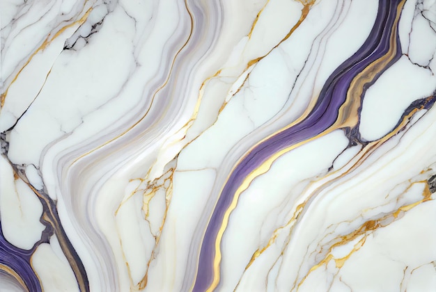 Wit marmer met goud en violet amethist abstracte achtergrond