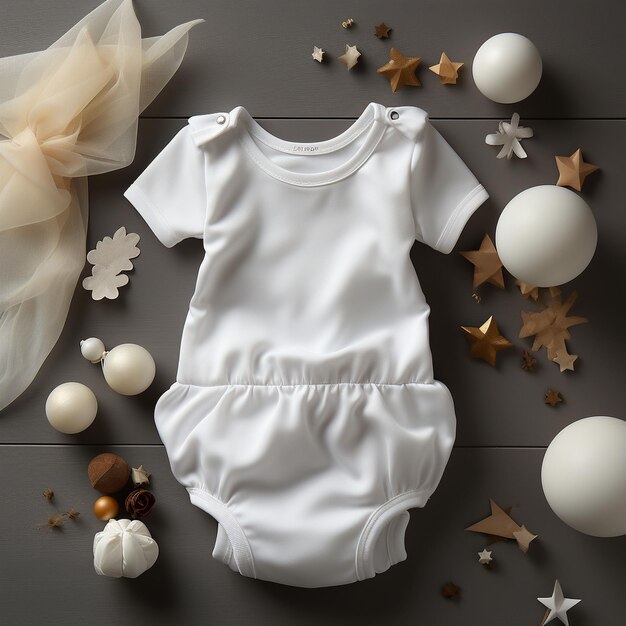 wit mockup van een babysuit