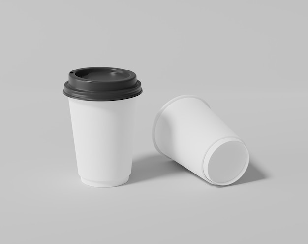 Wit papier koffiekopje mockup Realistisch rond pakket