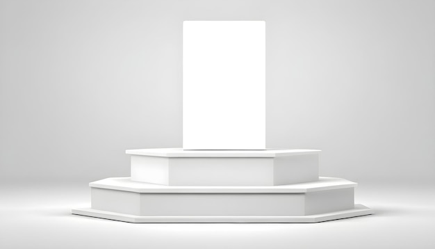 Foto wit podium geïsoleerd op witte achtergrond