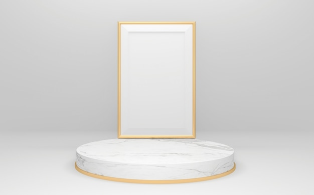 Foto wit podium op abstracte minimale stijl als achtergrond. 3d-weergave