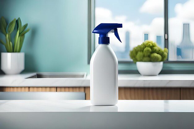 wit reinigingsproduct sprayer fles huis ontsmettingsspray branding sjabloon