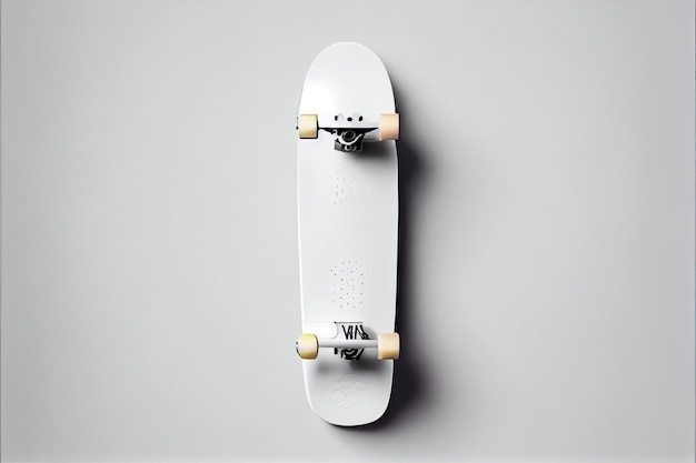 Wit skateboard geïsoleerd op witte achtergrond mockup ai gegenereerd