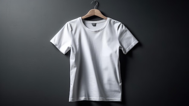 Wit t-shirt dat aan een hanger hangt