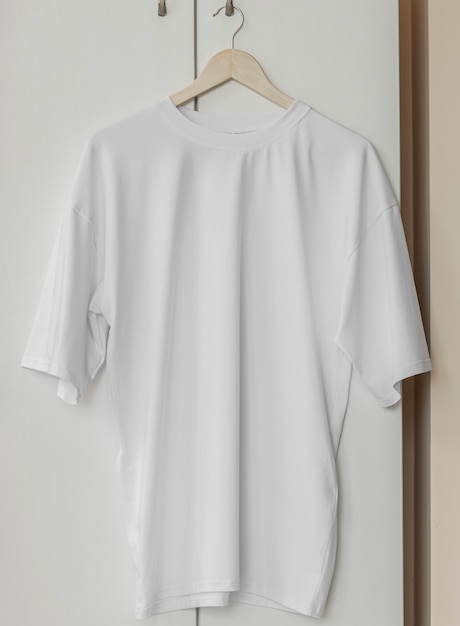 Wit t-shirt op hanger klaar voor je eigen afbeeldingen