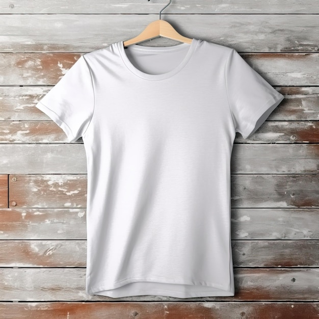 Wit T-shirtmodel in chique stijl AI gegenereerd