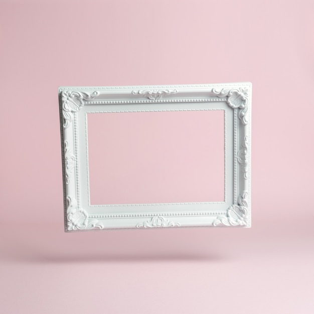 Wit vintage frame op roze achtergrond.