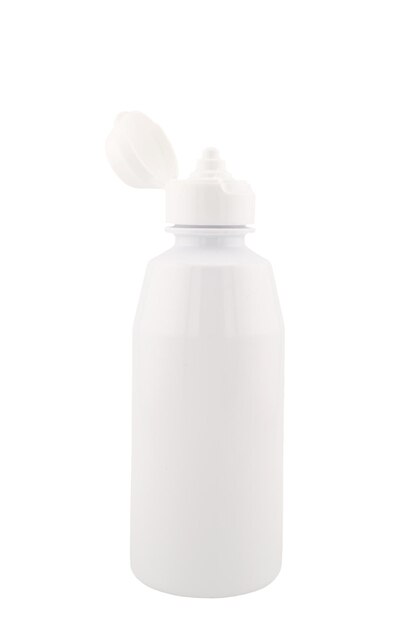 wit wit plastic flesje mockup voor cosmetica en medicijnen