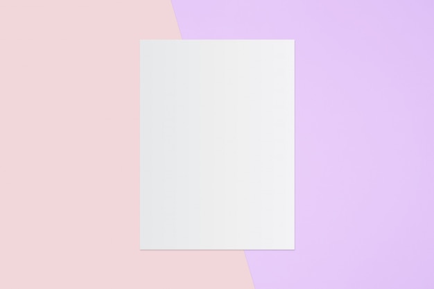 Witboek en ruimte voor tekst op pastel kleur achtergrond, minimale concept