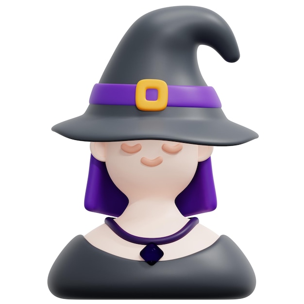 Photo witch 3d render icon illustration