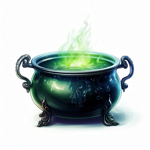 Photo a witch cauldron isolated on a white background