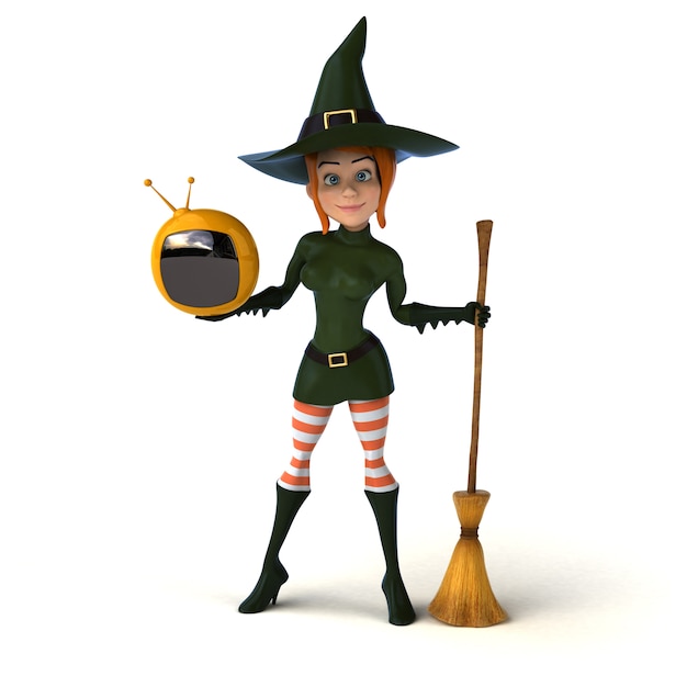 Ведьма персонаж - 3D Иллюстрация