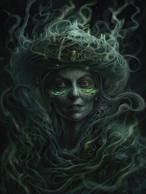 Photo witch epic dark fantasy illustration magic the gathering tattoo creepy scary art wallpaper gloomy