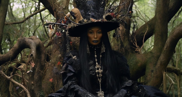 Witch in the forest Halloween The witch in the forest