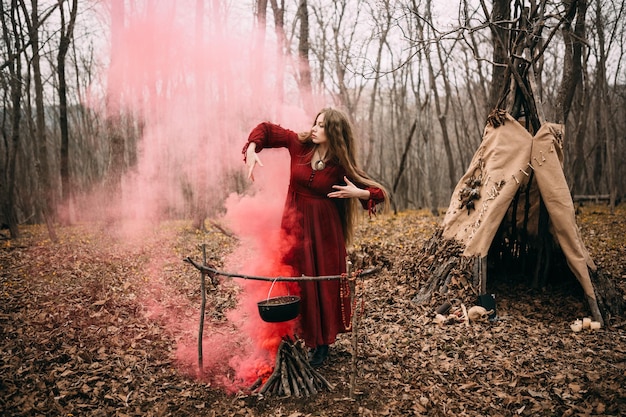 Witch in forest