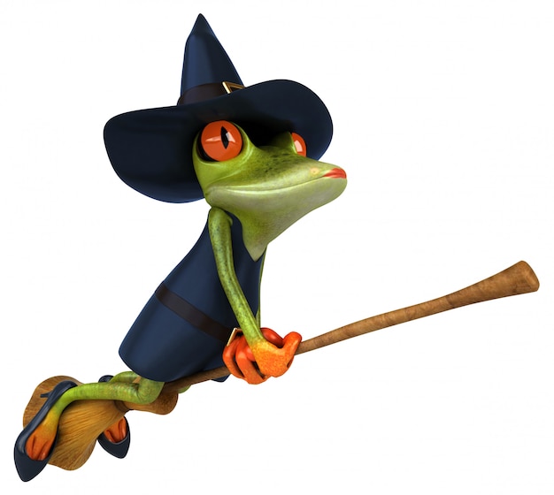 Witch frog - 3D Illustration