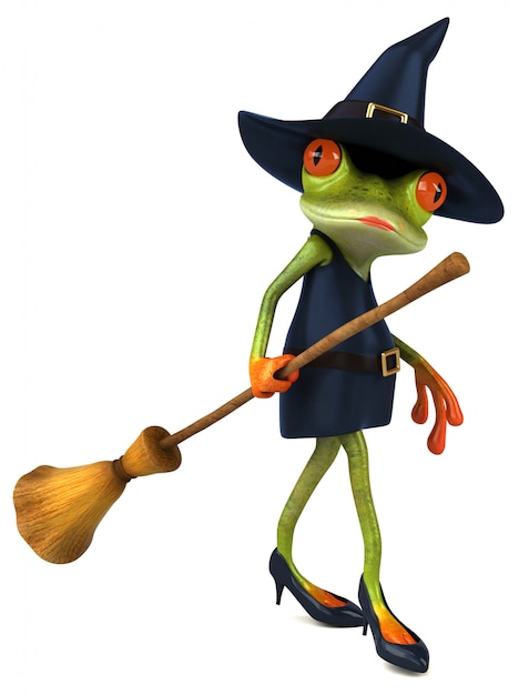 Witch frog - 3D Illustration