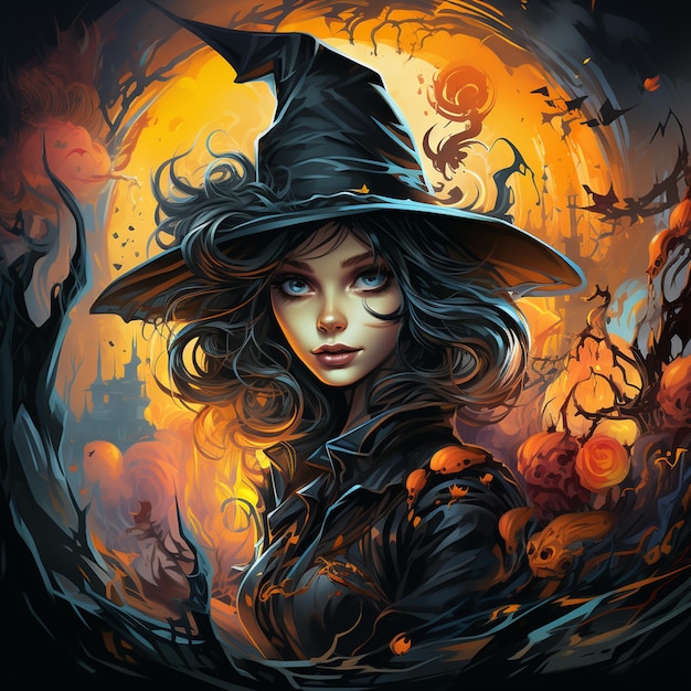 witch halloween theme2d