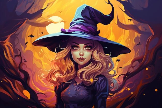 Witch halloween wallpaper background