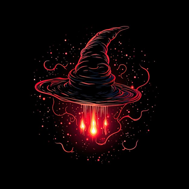 a witch hat with a black hat on it