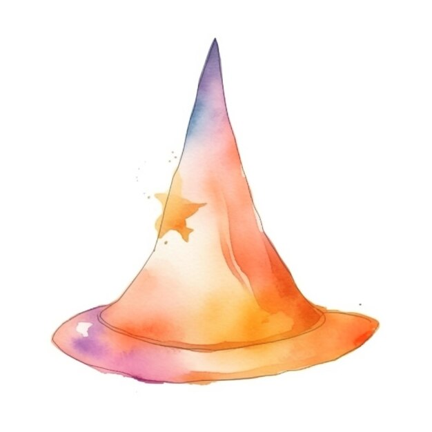 Photo a witch hat with a star on it.