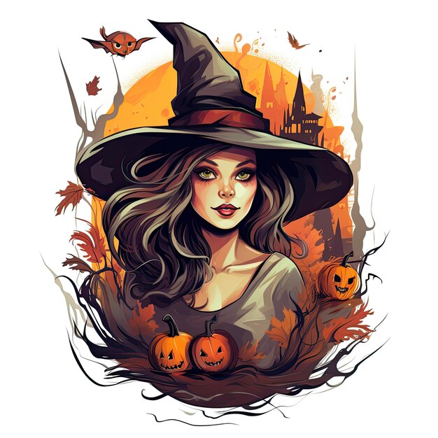 A witch hat with a witch on it