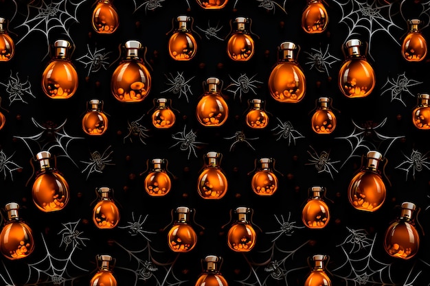 Witch potion for Halloween pattern Background wallpaper AI Generation