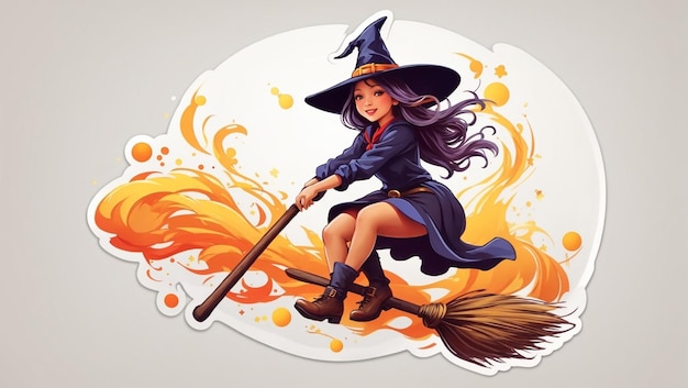 witch riding a broom