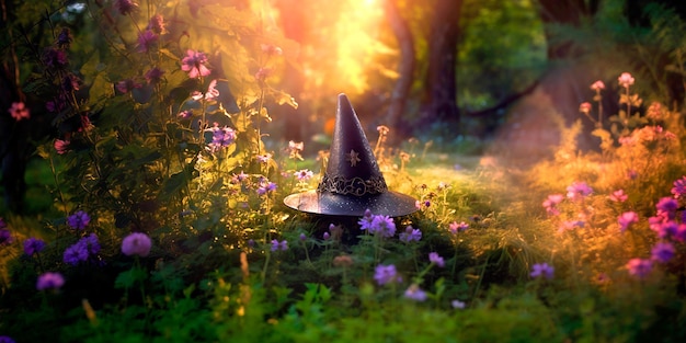 A Witch's Hat in a Mystical Enchantment Forest