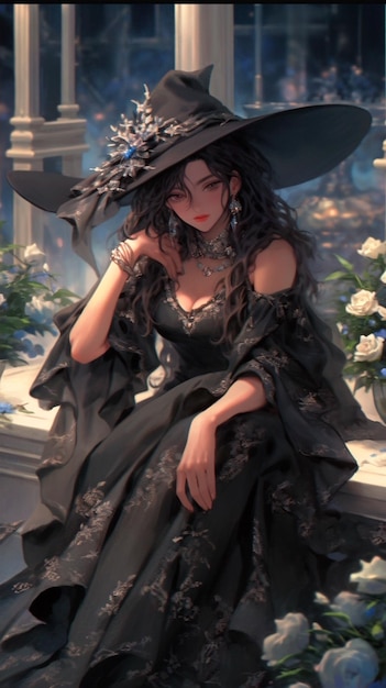 Witch of Salem beautiful girl with dark hair young Monica Bellucci appearance realistic ambient