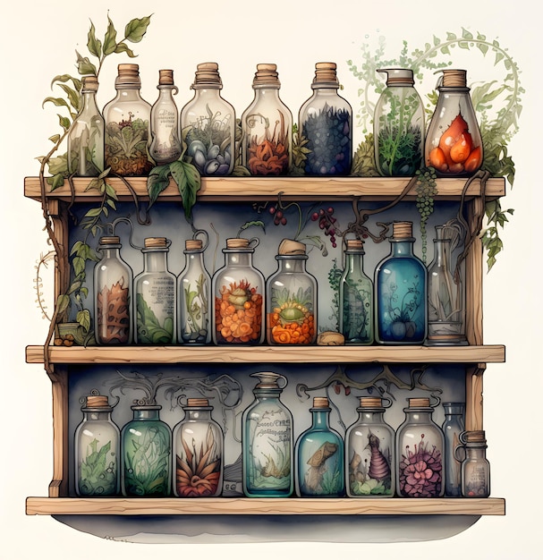 witcher's bottles shelf