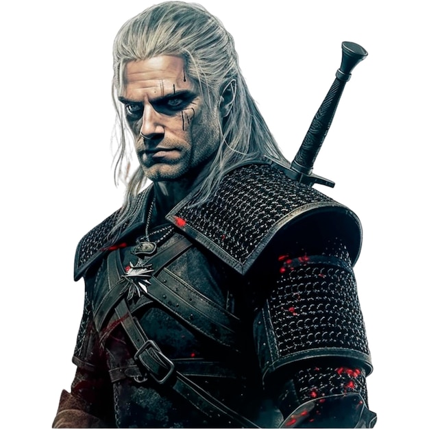 the witcher on a white background