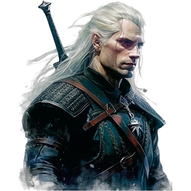 the witcher on a white background