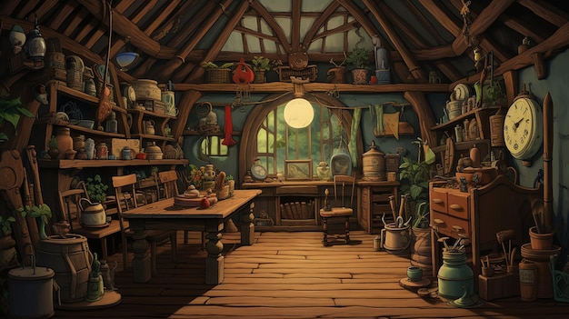 Premium Photo | Witchy Studio Ghibli Interior