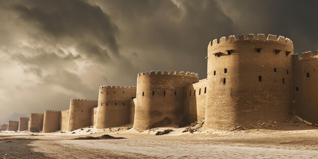 With a barn fortress in Saudi Arabia under the lingering sun