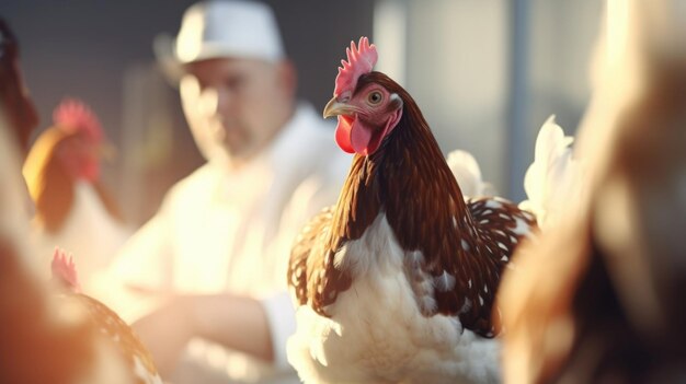 Photo with a calm and compassionate demeanor the vet conducts a thorough examination of a group of