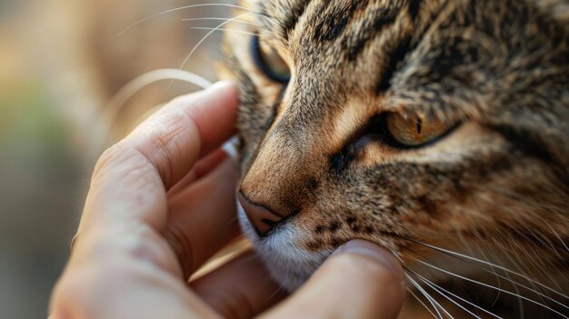 With a calming presence and gentle touch the animal whisperer carefully approaches a growling cat