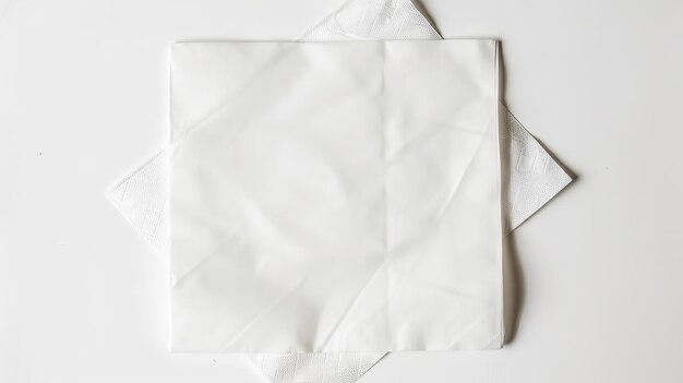 Photo with copy space a blank paper napkin is isolated on a white background