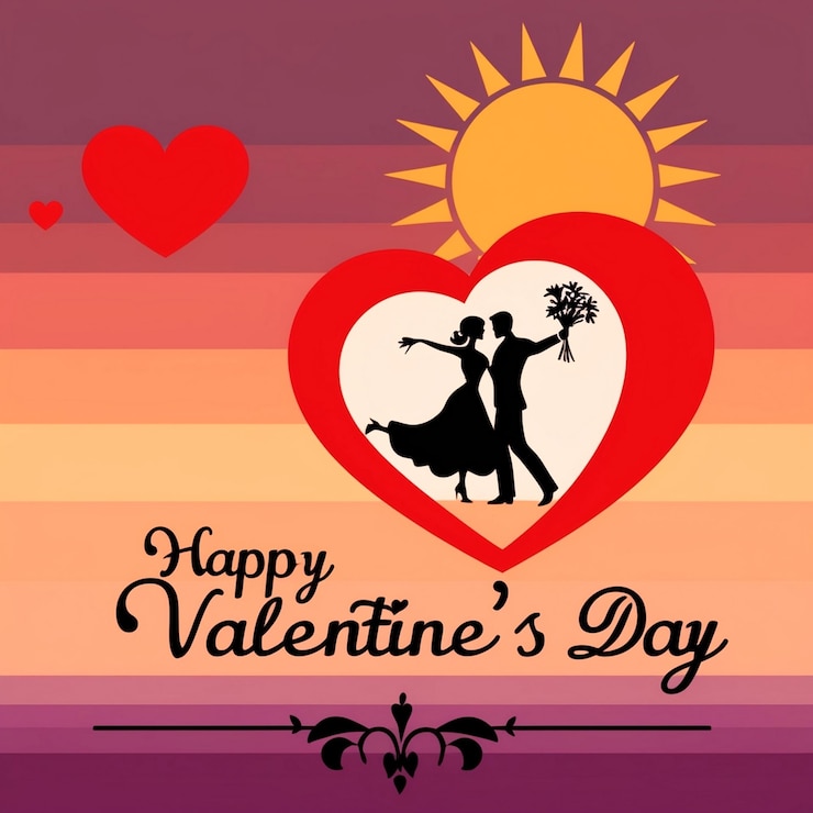 फोटो with a couple create a sentimental happy valentines day social media post template