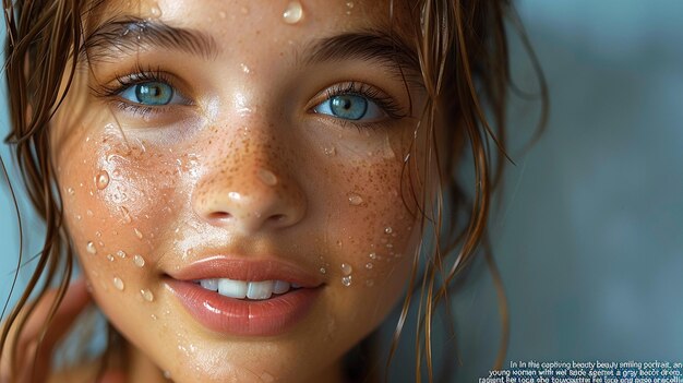 With a focus on skincare and cosmetics a beautiful young girl