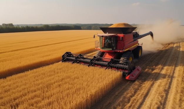 With precision the harvester collects ripe wheat from fields Creating using generative AI tools