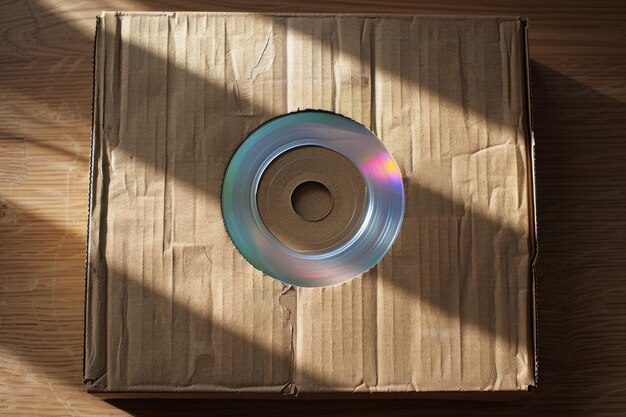 Photo withe copy space cd with a blank cardboard pack